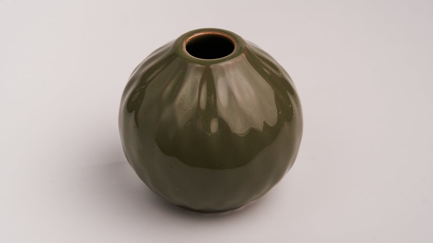 Green Stoneware Mini Vase