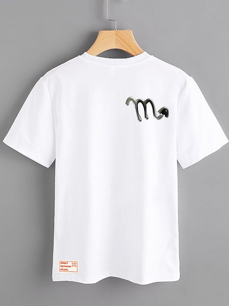 White T-shirt - Scorpio - Mercan Seker