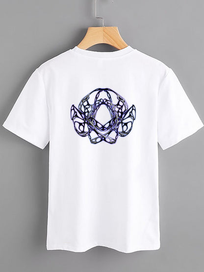 White T-shirt - Tribal - Mercan Seker