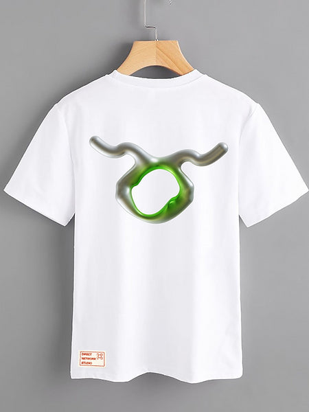 White T-shirt - Taurus - Mercan Seker