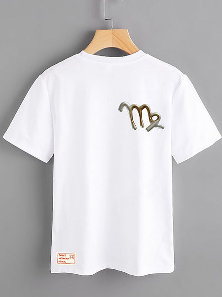 White T-shirt - Virgo - Mercan Seker