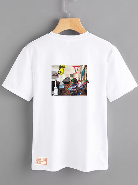 White T-shirt - Collage - Sven