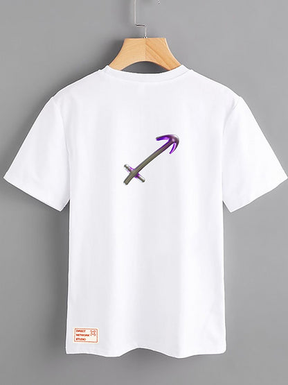 White T-shirt - Sagittarius - Mercan Seker