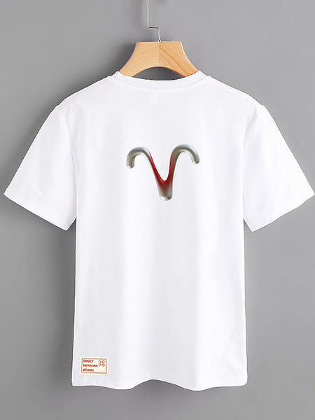 White T-shirt - Aries - Mercan Seker